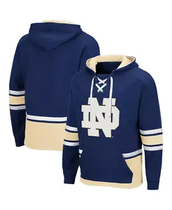 Мужская толстовка с капюшоном Notre Dame Fighting Irish Lace Up 3.0 на шнуровке Colosseum, синий