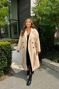 Длинное пальто Jac Jossa из искусственной шерсти с поясом In The Style, коричневый