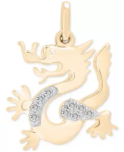 Подвеска с китайским знаком зодиака и бриллиантами (1/20 карата) из 10-каратного золота, эксклюзивно в Macy's Wrapped, dragon