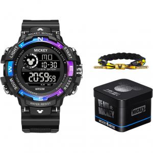 Disney Часы Mickey Series Electronic Movement TPU Strap Watch Men's Watch Black Dial, MK-15231Z1