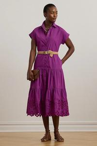 Хлопковое платье Lauren Ralph Lauren, фиолетовый