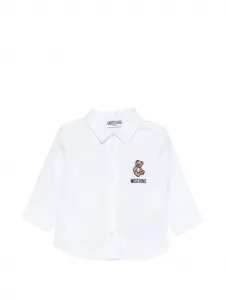 Рубашка с логотипом Teddy Moschino Kids, белый