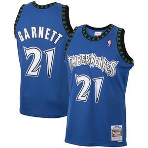 Мужская майка Mitchell & Ness Kevin Garnett Blue Minnesota Timberwolves 2001/02 Hardwood Classics Swingman, цвет Mtw Blue