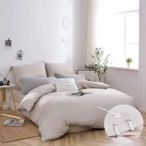 Комплект постельного белья AYSW из микрофибры, бежевый: 1 пододеяльник 200x200 см + 2 наволочки 80x80 см Sonstige