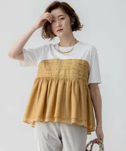 Комбинированный топ-бюстье из органзы 23 Wards, цвет Yellow [040]