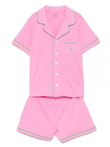 POLO RALPH LAUREN KIDS комплект из топа и шортов с логотипом Polo Pony, розовый
