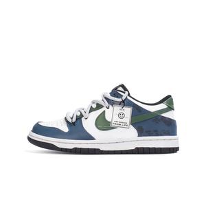 Nike Кроссовки для скейтбординга dunk 'black' нескользящие облегченные с амортизацией низкие детские dark blue