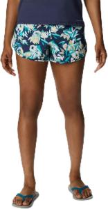 Женские шорты Columbia Bogata Bay с эластичным принтом для походов, Bright Aqua/Wisterian