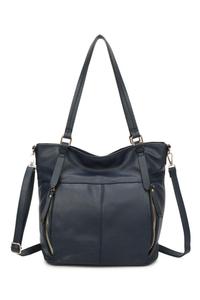 Сумка-тоут Reese из искусственной кожи с четырьмя молниями Fontanella Fashion, синий