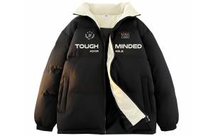 WARRIOR Пуховик серии "Покоряющий ветер и волны" унисекс, Black/Khaki