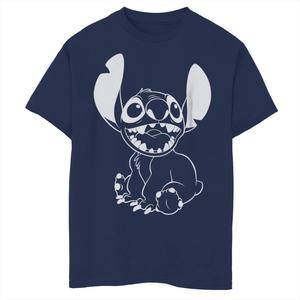 Футболка с рисунком Happy Stitch для мальчиков 8–20 лет Disney's Lilo & Stitch Licensed Character, синий