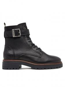 Женские ботинки Barbour Heidi из зернистой кожи с ремешком, черный