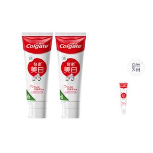 COLGATE Отбеливающая зубная паста с ферментами для очистки, свежести дыхания и удаления пятен с зубов 80г*2