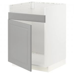 Нижний шкаф HAVSEN одночашевая мойка METOD IKEA, 60x60x80 см, цвет white/bodbyn grey
