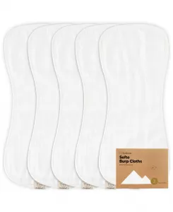 5 штук мягких муслиновых слюнявчиков для мальчиков и девочек, органические слюнявчики для малышей, детские слюнявчики Keababies, белый