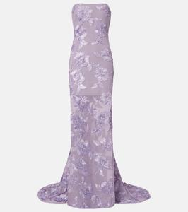 Макси-платье с цветочной аппликацией Rotate, Lavender Aura