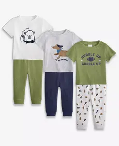 Футболки с принтом и спортивные штаны для мальчиков с коротким рукавом Mix and Match First Impressions, загар/бежевый