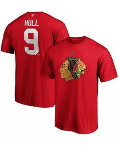 Мужская красная мужская футболка Bobby Hull Chicago Blackhawks Authentic Stack с именем и номером игрока в отставке Fanatics