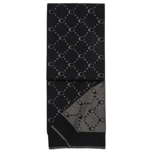 Шерстяной вязаный шарф унисекс черный COACH