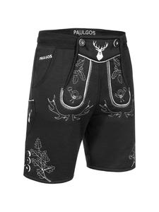 PAULGOS Спортивные брюки в традиционном стиле, кожаные брюки-бермуды JOK5, черные