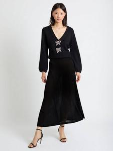 Шерстяной кардиган с кристальным ажурным передом Chinti & Parker, Black