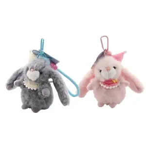 Очаровательный Xiaomi Rabbit, плюшевый кулон с кроликом в праздничной шапочке, высота 11см Handsome, серый