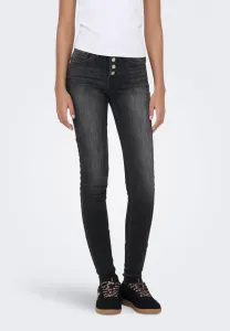 Джинсы onlpower с эффектом пуш-ап и застежкой на пуговицы, узкий крой. Only, Washed Black