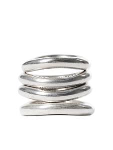 Ann Demeulemeester комплект Herta из четырех колец, серебряный