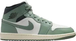 Кроссовки Wmns Air Jordan 1 Mid 'Jade Smoke', зеленый