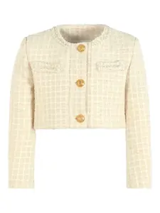 Укороченный кардиган Balmain Kids, нейтральный