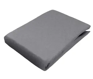 Простыня на резинке фланелевая, меланжевая, 180 х 200 см, средне-серая, 100% хлопок, матрасы высотой до 25 см, для сна sleepling