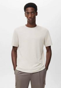 Футболка Mango Basic T-shirt, Ice Grey/Off-White
