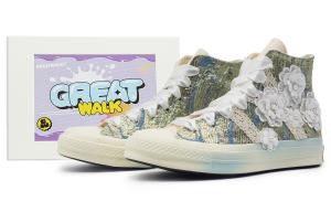 1970-е годы. Кеды унисекс с высоким берцем, золотистые/белые/синие. Converse