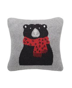 Маленькая рождественская декоративная подушка с изображением зимнего черного медведя, 25 см x 25 см C&F Home, Black