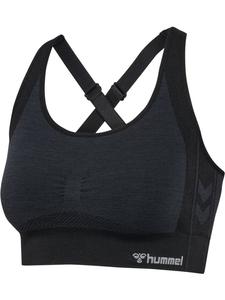 Спортивный бюстгальтер Hmlmt Shine Seamless Sports Bra черного цвета Hummel
