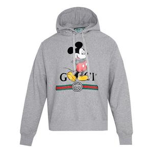 Толстовка guccl x disney mickey mouse printed loose for men grey Gucci, серый
