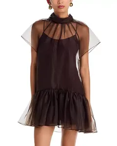 Платье Beaux с многоярусной юбкой Simkhai, коричневый