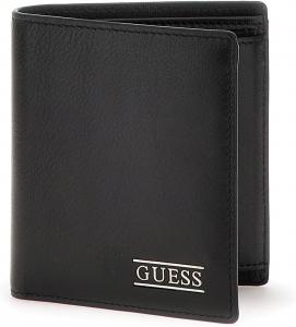 GUESS Jeans элегантный черный кожаный кошелек для мужчин