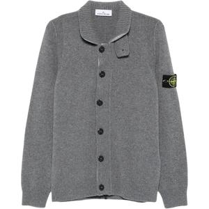 Кардиган с лого-нашивкой и пуговицами STONE ISLAND, серый