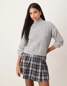 Джемпер Vila с косами в цвете светло-серый меланж