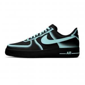 Nike Кроссовки Air Force 1 Shoe Door Night Aurora Blue Low Top для скейтбординга унисекс, черно-синие