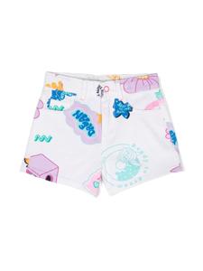 Billieblush джинсовые шорты с принтом, белый