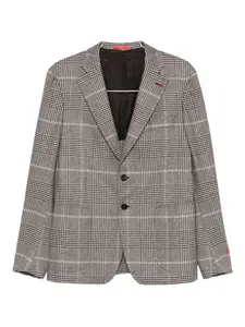 Клетчатый пиджак на двух пуговицах Isaia, серый