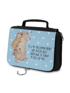 Mr. & Mrs. Panda Косметичка Papa Bear с надписью, нежно-голубого цвета