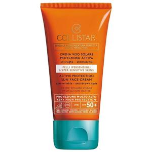 Солнцезащитный крем sun care active protection sun face cream spf 50+ Collistar, объем 50 мл