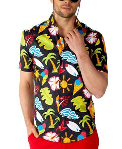 Мужская рубашка Tropical Thunder с короткими рукавами OppoSuits, черный
