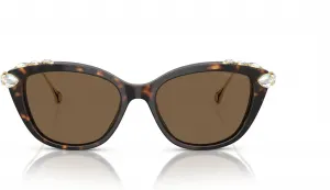 Женские солнцезащитные очки Swarovski Sk6010 «Кошачий глаз», Havana/Dark Brown