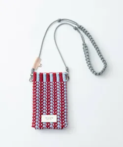 Сумка в полоску из макраме Tricot, цвет 75Red