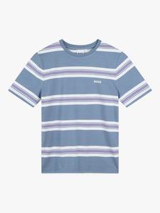 Детская хлопковая футболка в полоску HUGO BOSS, Medium Grey