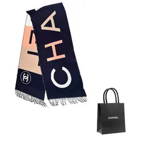 CHANEL Кашемировый вязаный шарф женский разноцветный, Multicolor